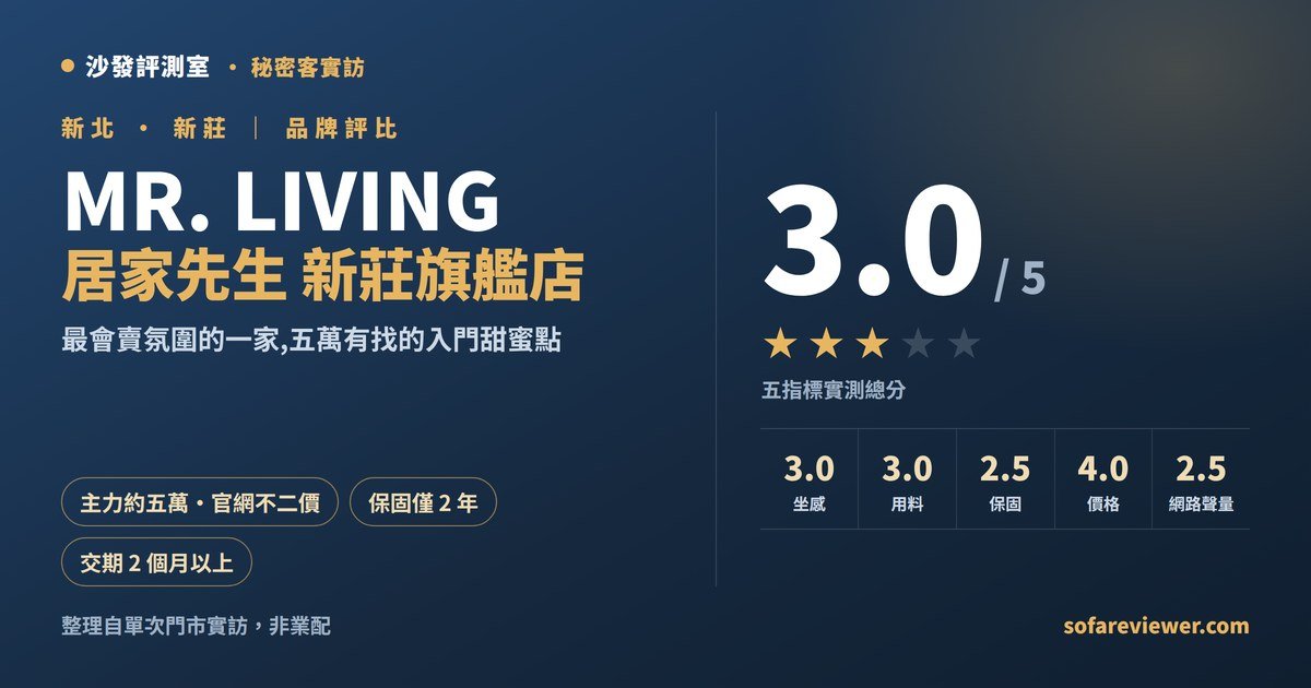 MR. LIVING 居家先生評價如何?秘密客實訪新莊旗艦店:五萬有找的氛圍感與 2 年保固
